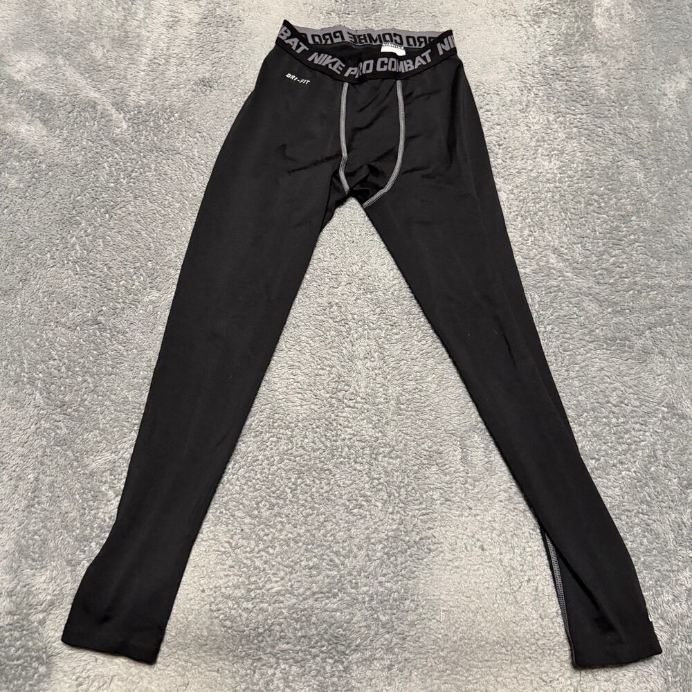 Nike Pro Combat Pants Leggings Mens Medium Black Blue Compression Dri Fit